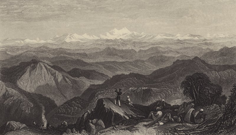 Besneeuwde bergketen, vanaf Tyne of Marma door after Joseph Mallord William Turner