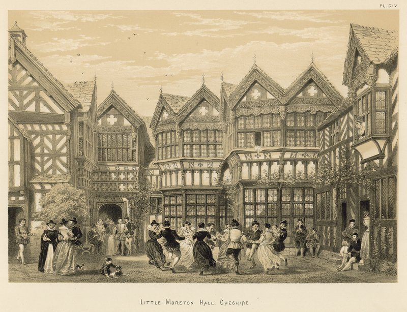 Little Moreton Hall, Cheshire door Joseph Nash