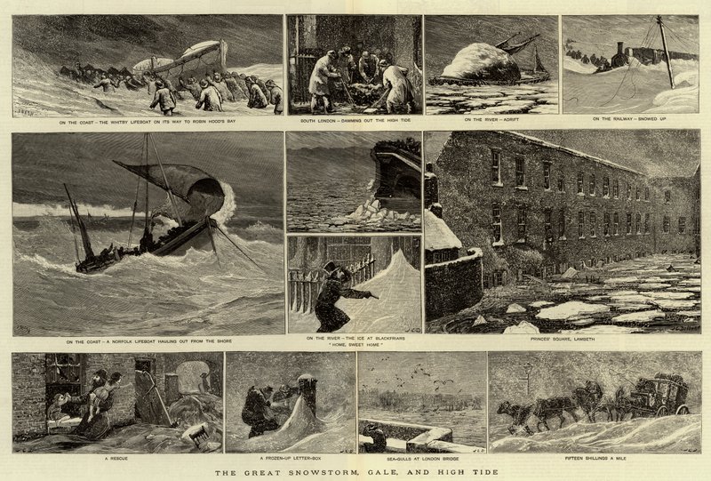 De Grote Sneeuwstorm, Storm en Hoge Getij door Joseph Nash