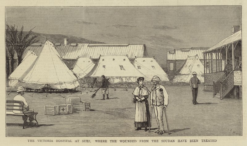 Het Victoria Ziekenhuis in Suez, waar de gewonden uit Soedan zijn behandeld door Joseph Nash