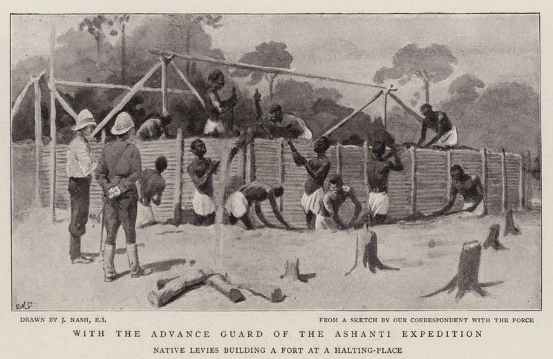 Met de voorhoede van de Ashanti-expeditie door Joseph Nash