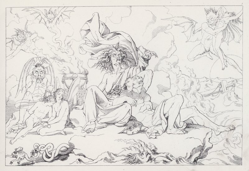 Shakespeares De Storm, Acte I, Scene 2 door Joseph Noel after Paton