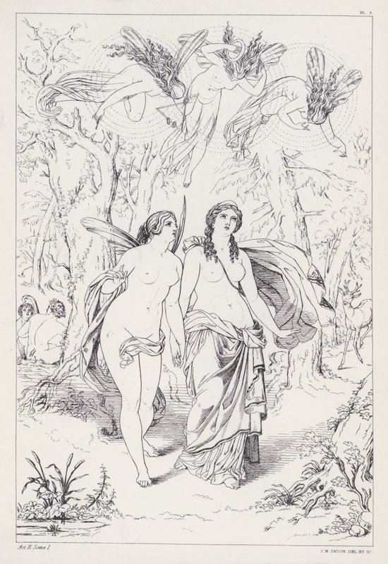 Shelleys Prometheus Ontketend, Acte II, Scene 1 door Joseph Noel after Paton