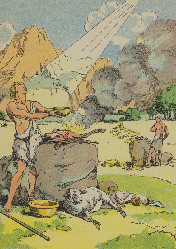 Abel brengt een offer aan God door Joseph Porphyre Pinchon