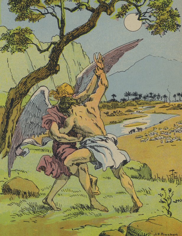 Jacob vecht met de engel door Joseph Porphyre Pinchon
