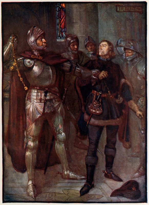 De Graaf van Angus die een gouden ketting van de nek van Robert Cochrane haalt door Joseph Ratcliffe Skelton