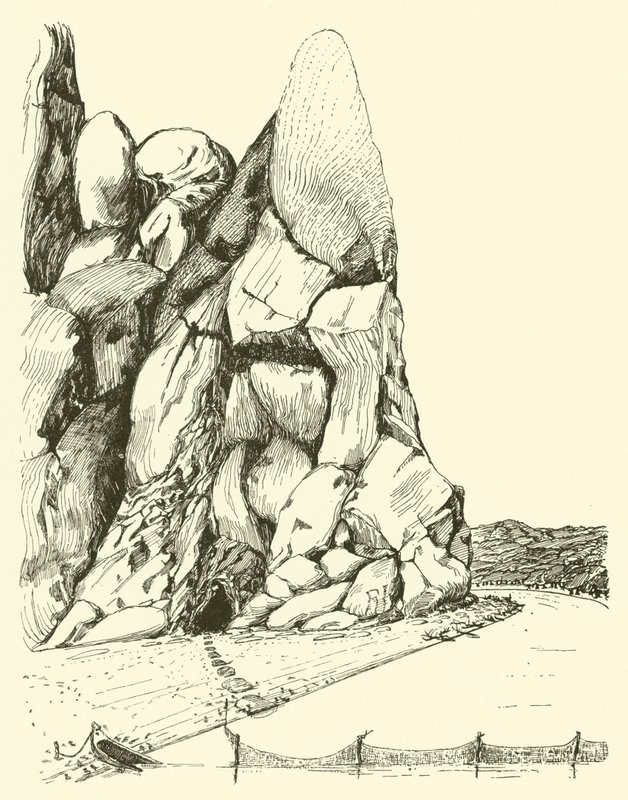 Grot waar de man en vrouw eerst woonden (gravure) door Joseph Rudyard (after) Kipling
