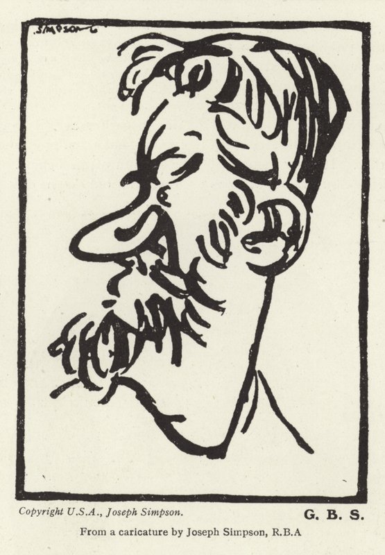Karikatuur van George Bernard Shaw door Joseph Simpson