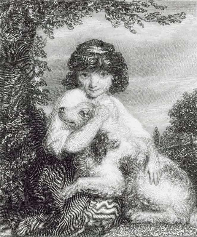 Hou van mij, hou van mijn hond door Joshua (after) Reynolds