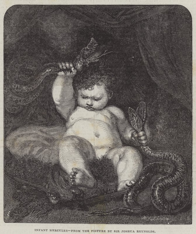 Kleine Hercules door Joshua Reynolds