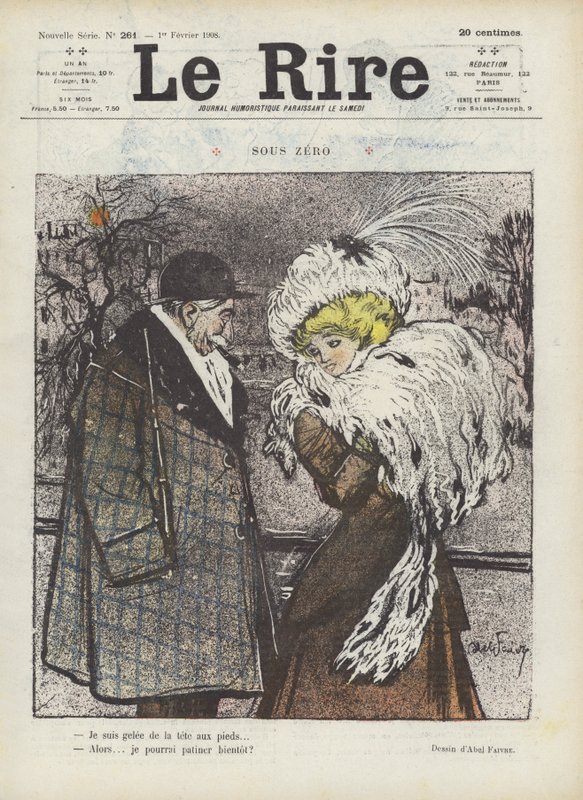 Onder nul. Illustratie voor Le Rire door Jules Abel Faivre