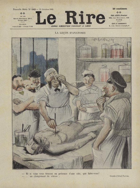 De anatomieles. Illustratie voor Le Rire door Jules Abel Faivre