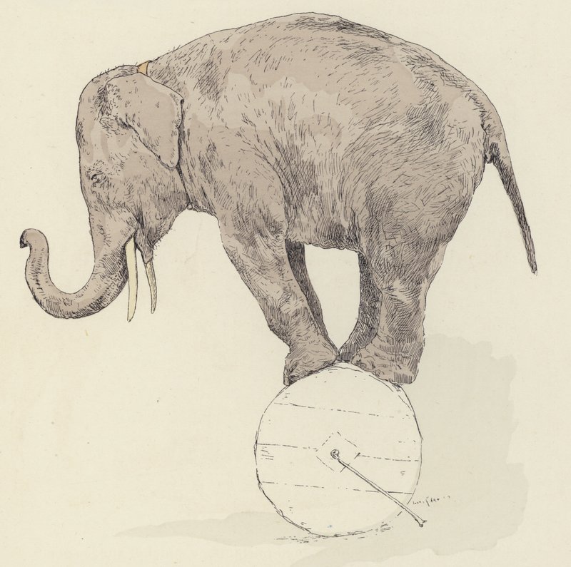 Olifant in balans door Jules Arsene Garnier