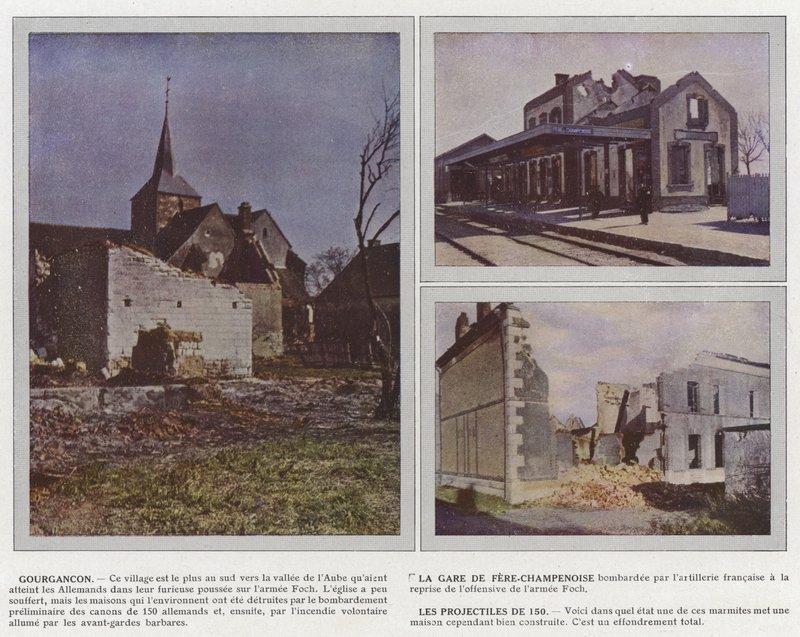 Gourgancon, het station van Fere-Champenoise, de projectielen van 150 door Jules Gervais Courtellemont