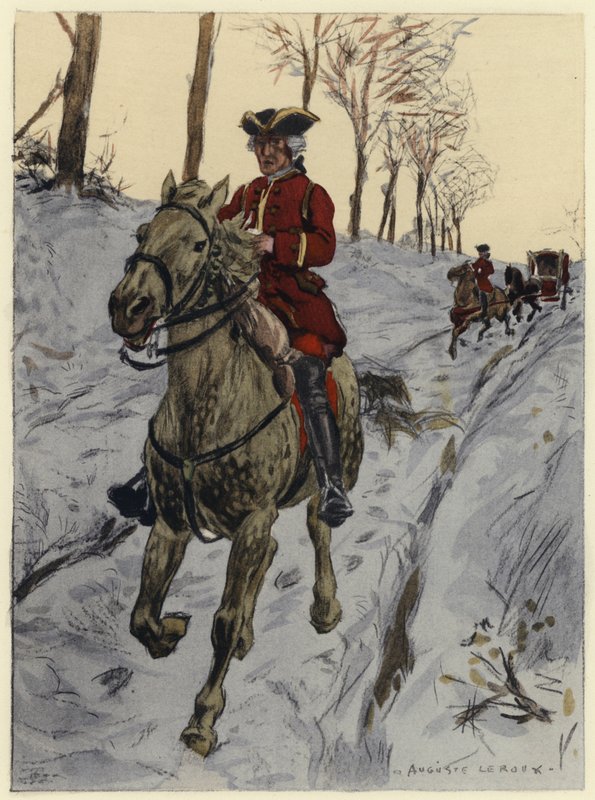 Illustratie voor memoires van Casanova (kleurenlitho) door Jules Marie Auguste Leroux
