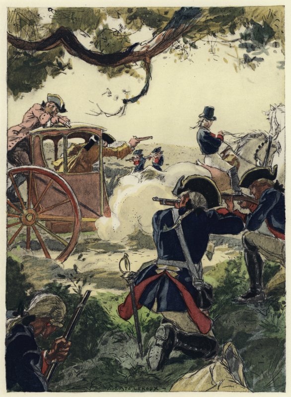 Illustratie voor memoires van Casanova (kleurenlitho) door Jules Marie Auguste Leroux