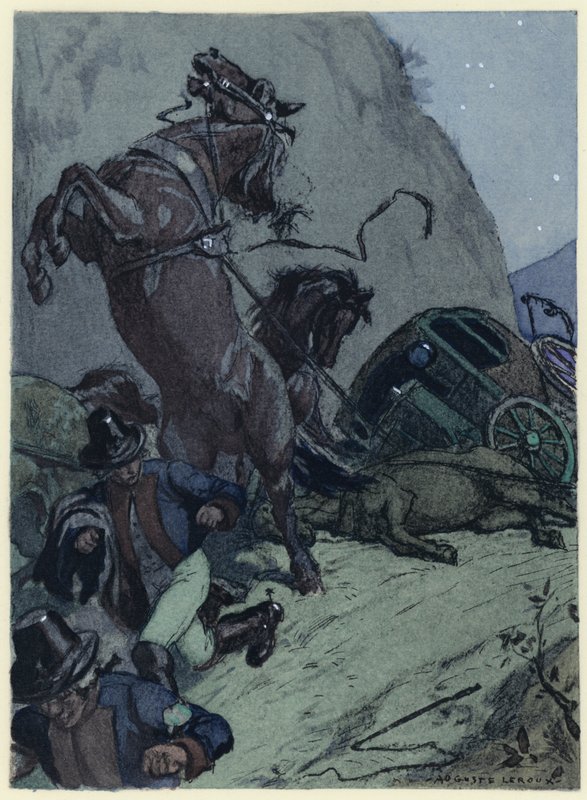 Illustratie voor memoires van Casanova (kleurenlitho) door Jules Marie Auguste Leroux