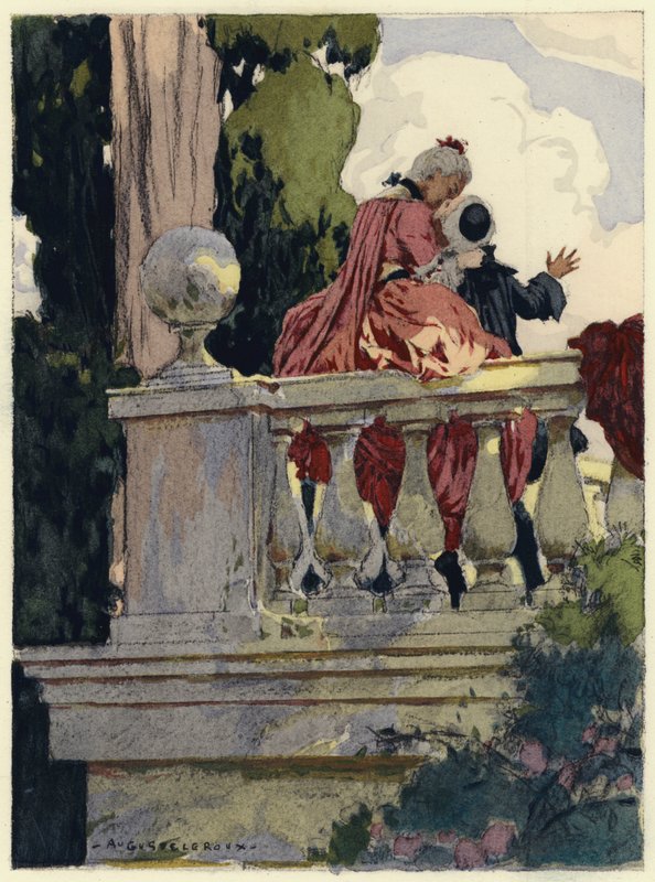 Illustratie voor memoires van Casanova (kleurenlitho) door Jules Marie Auguste Leroux