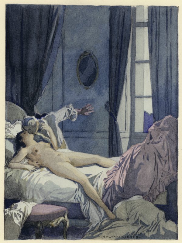 Illustratie voor memoires van Casanova (kleurenlitho) door Jules Marie Auguste Leroux