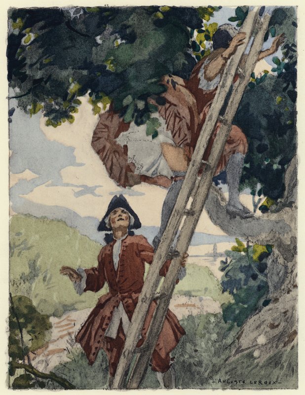 Illustratie voor memoires van Casanova (kleurenlitho) door Jules Marie Auguste Leroux