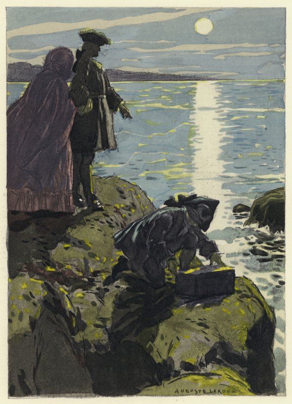 Illustratie voor memoires van Casanova (kleurenlitho) door Jules Marie Auguste Leroux
