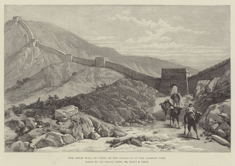 De Grote Muur van China bij de ingang van de Nankow-pas door Julius Mandes Price