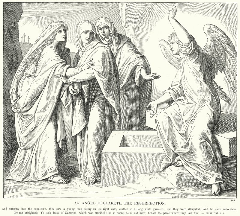 Een engel verkondigt de opstanding door Julius (after) Schnorr von Carolsfeld