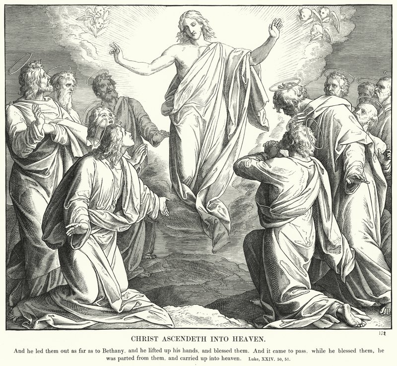 Christus stijgt op naar de hemel door Julius (after) Schnorr von Carolsfeld