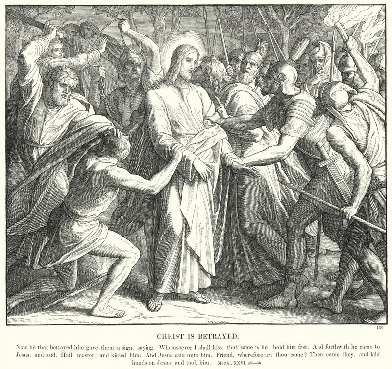 Christus wordt verraden door Julius (after) Schnorr von Carolsfeld