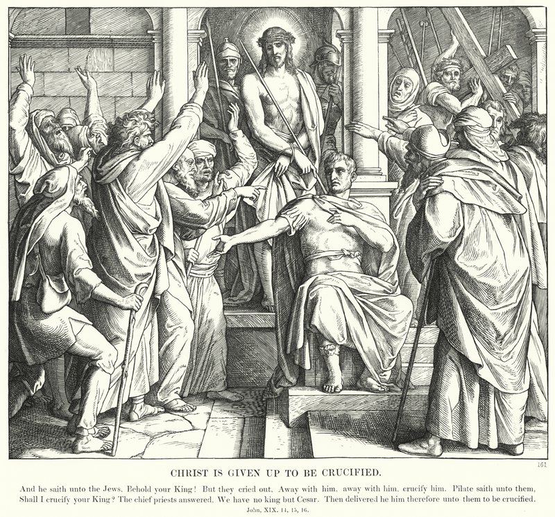 Christus wordt overgeleverd om gekruisigd te worden door Julius (after) Schnorr von Carolsfeld