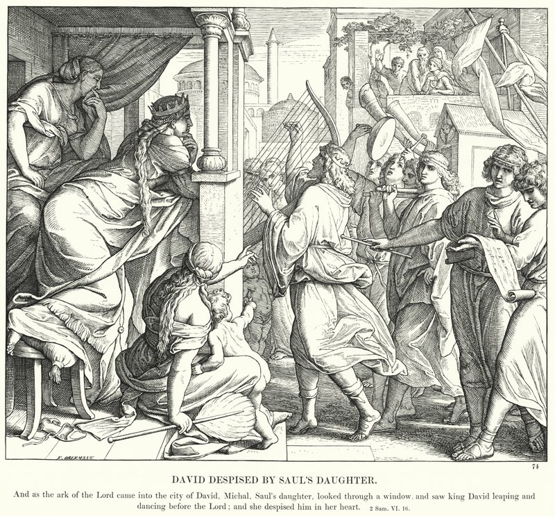 David Veracht door Sauls Dochter door Julius (after) Schnorr von Carolsfeld