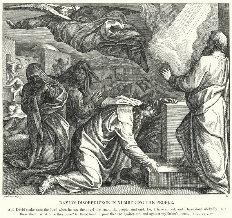 Davids ongehoorzaamheid in het tellen van het volk door Julius (after) Schnorr von Carolsfeld