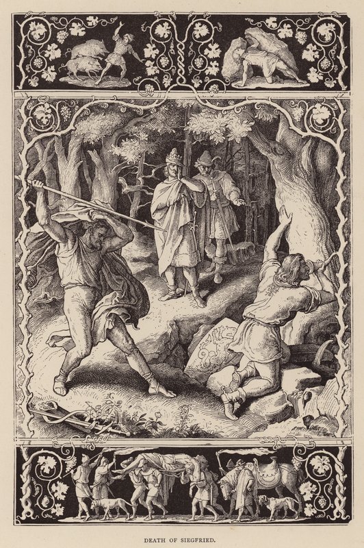 Dood van Siegfried door Julius (after) Schnorr von Carolsfeld