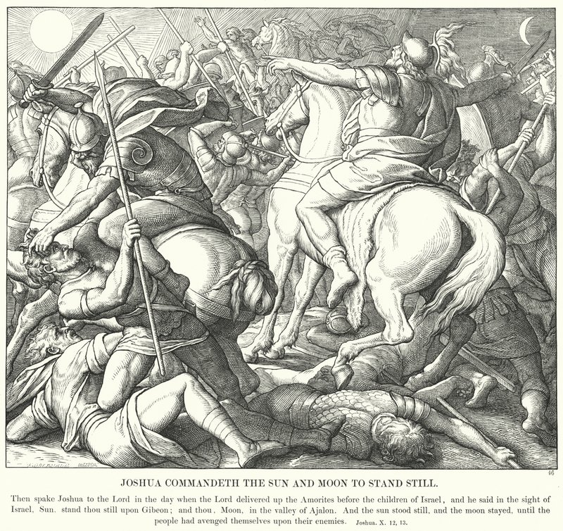 Jozua Beveelt de Zon en de Maan Stil te Staan door Julius (after) Schnorr von Carolsfeld