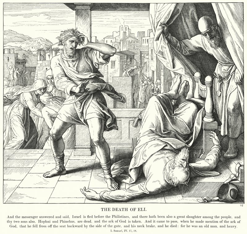 De dood van Eli door Julius (after) Schnorr von Carolsfeld