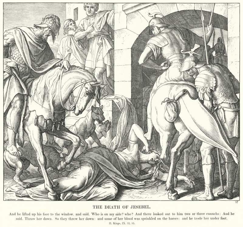 De Dood van Izebel door Julius (after) Schnorr von Carolsfeld