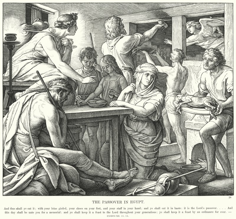 Het Pascha in Egypte door Julius (after) Schnorr von Carolsfeld