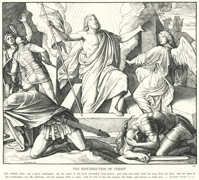 De opstanding van Christus (gravure) door Julius (after) Schnorr von Carolsfeld