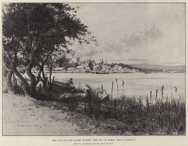 Het land van de gouden klomp, de stad Perth, West-Australië door Julius Mandes Price