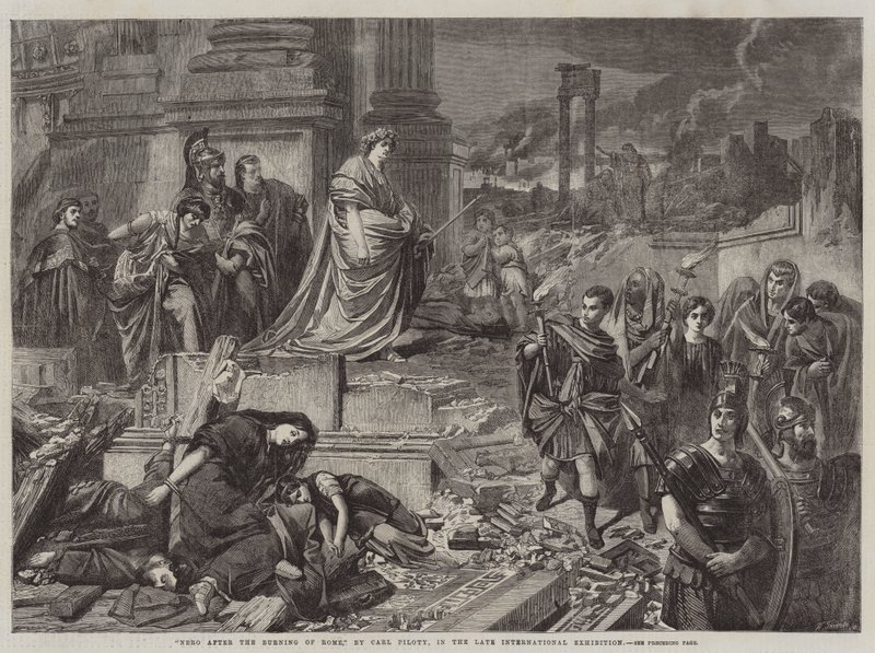 Nero na de Brand van Rome, in de late Internationale Tentoonstelling door Karl Theodor von Piloty