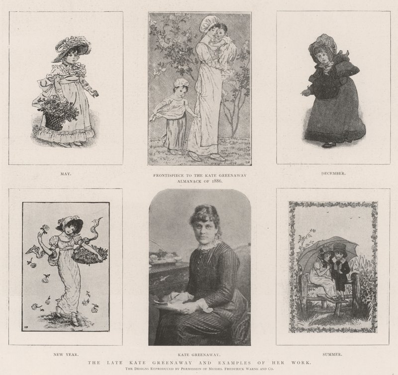 De late Kate Greenaway en voorbeelden van haar werk door Kate Greenaway