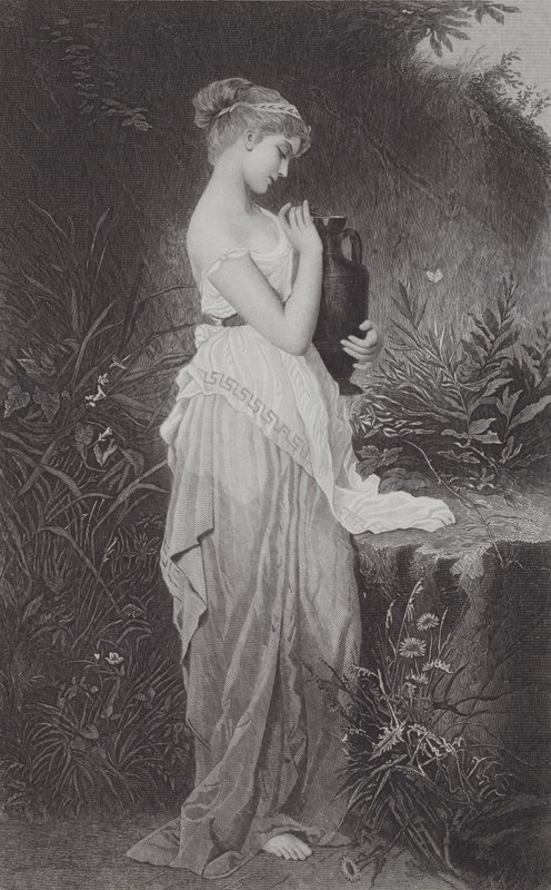 Psyche en Vaas (gravure) door Kate Gray