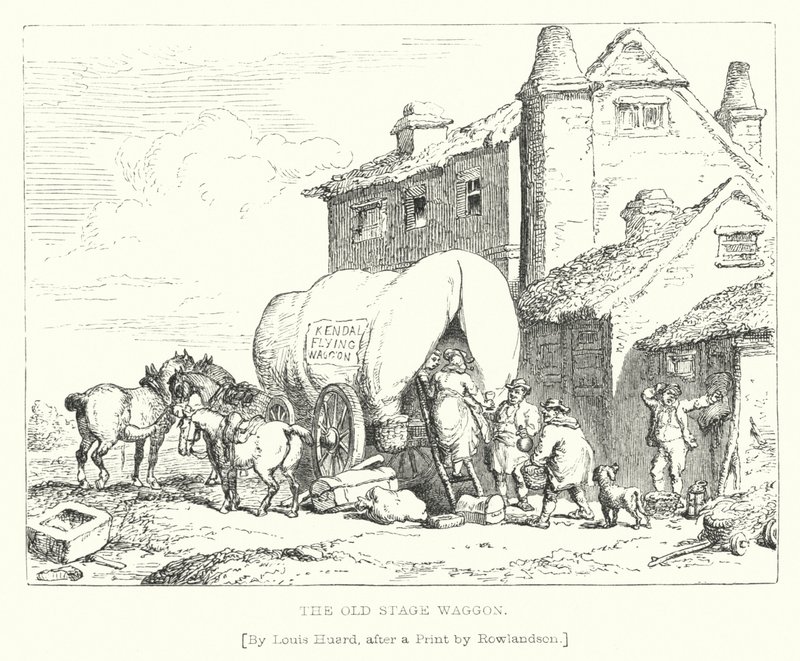 De oude toneelwagen (gravure) door L. Huard