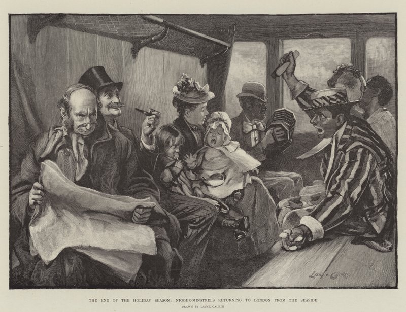 Het einde van het vakantieseizoen, Nigger-Minstrels keren terug naar Londen vanaf de kust door Lance Calkin