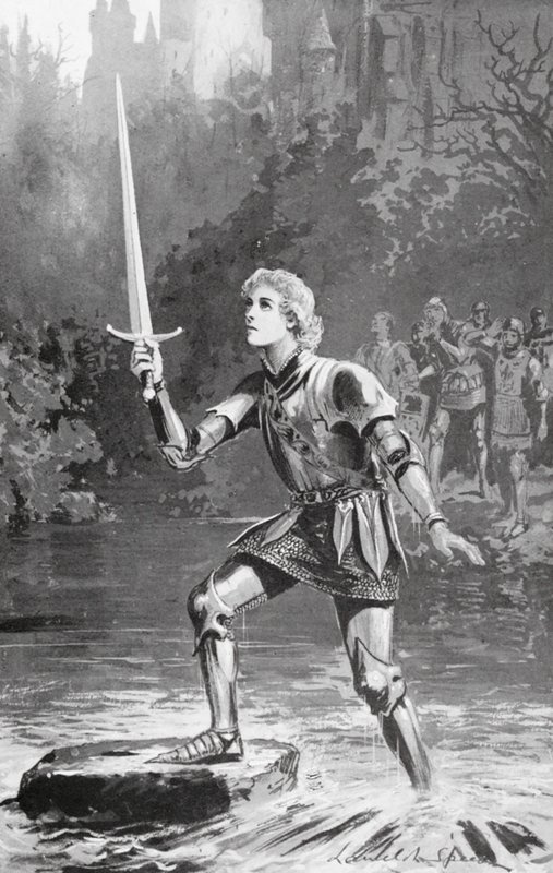 Galahad tilde het zwaard heel gemakkelijk op door Lancelot Speed