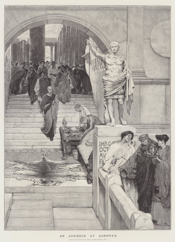 Een publiek bij Agrippa door Lawrence Alma Tadema