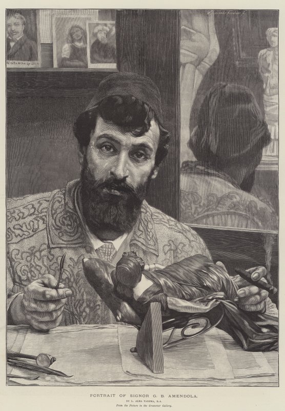 Portret van Signor G B Amendola door Lawrence Alma Tadema