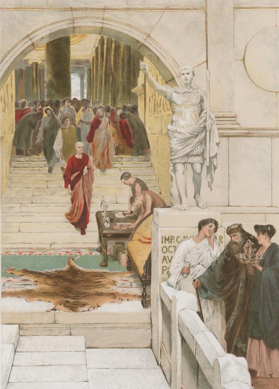 Wachten op een audiëntie bij Agrippa door Lawrence Alma Tadema