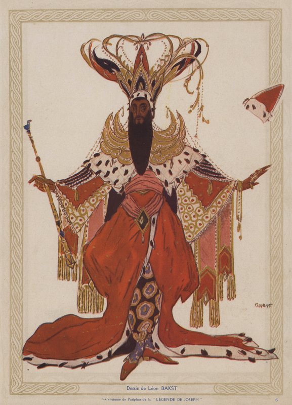 Kostuumontwerp door Leon Bakst voor Potiphar in een Ballets Russes productie van Richard Strauss