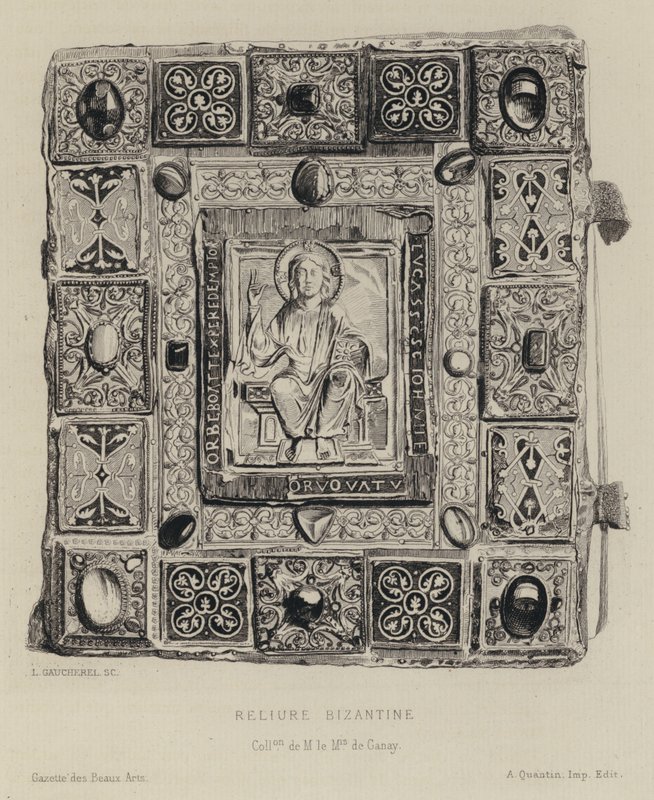 Byzantijnse boekbinding (gravure) door Leon Gaucherel